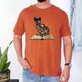 Cat Book Flowers Men's Comfort Colors T-Shirt Yam Cat Book Flowers Men's Comfort Colors T-Shirt Yam