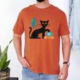 Cat Midcentury With Book And Coffee Atomic Age Mid Century Men's Comfort Colors T-Shirt Yam