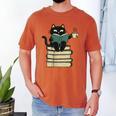 Cat Reading Book Men's Comfort Colors T-Shirt Yam Cat Reading Book Men's Comfort Colors T-Shirt Yam