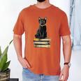 Cat Sitting On Books Men's Comfort Colors T-Shirt Yam Cat Sitting On Books Men's Comfort Colors T-Shirt Yam