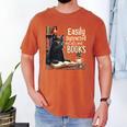 Cats And Books Book & Cat Lover Easily Distracted By Men's Comfort Colors T-Shirt Yam