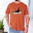 Cute Cat Flower Garden Book Kitty Reading Floral Men Women Girls Kids Men's Comfort Colors T-Shirt Yam