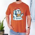 Cute Christmas Penguin Reading Book Cozy Winter Holiday Art Men's Comfort Colors T-Shirt Yam Cute Christmas Penguin Reading Book Cozy Winter Holiday Art Men's Comfort Colors T-Shirt Yam