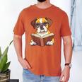 Cute Dog Boxer Reading Book Men's Comfort Colors T-Shirt Yam Cute Dog Boxer Reading Book Men's Comfort Colors T-Shirt Yam