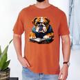 Cute Dog English Bulldog Reading Book Men's Comfort Colors T-Shirt Yam Cute Dog English Bulldog Reading Book Men's Comfort Colors T-Shirt Yam