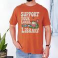 Cute Frog Support Your Local Library Librarian Book Lover Men's Comfort Colors T-Shirt Yam
