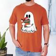 Cute Ghost Holding Books Bookish Christmas Men's Comfort Colors T-Shirt Yam