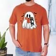 Cute Halloween Ghost Reading Book Men's Comfort Colors T-Shirt Yam