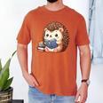 Cute Hedgehog Book Lover Readers Animal Reading Men's Comfort Colors T-Shirt Yam Cute Hedgehog Book Lover Readers Animal Reading Men's Comfort Colors T-Shirt Yam
