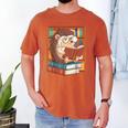 Cute Hedgehog Book Nerd Men's Comfort Colors T-Shirt Yam Cute Hedgehog Book Nerd Men's Comfort Colors T-Shirt Yam