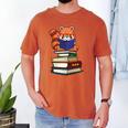 Cute Kawaii Kids Reading Books Glasses Red Panda Lover Men's Comfort Colors T-Shirt Yam