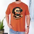 Cute Panda Reading Book Under Moon Bookworm Coffee Lover Men's Comfort Colors T-Shirt Yam Cute Panda Reading Book Under Moon Bookworm Coffee Lover Men's Comfort Colors T-Shirt Yam