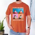 Cute Penguin Reading Book School Librarian Teacher Student Men's Comfort Colors T-Shirt Yam