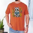 Cute Raccoon Reading Book Flowers Men's Comfort Colors T-Shirt Yam Cute Raccoon Reading Book Flowers Men's Comfort Colors T-Shirt Yam