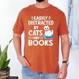 Easily Distracted By Cats And Books Cute Cat And Book Lovers Men's Comfort Colors T-Shirt Yam Easily Distracted By Cats And Books Cute Cat And Book Lovers Men's Comfort Colors T-Shirt Yam