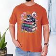 Fantasy Drama Tragedy Cute Cat Book Lover Readers Librarians Men's Comfort Colors T-Shirt Yam