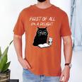 First Of All I’m A Delight Cute Cat Books Coffee Humor Men's Comfort Colors T-Shirt Yam