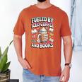 Fueled By Iced Coffee And Books Book Lover Retro Men's Comfort Colors T-Shirt Yam Fueled By Iced Coffee And Books Book Lover Retro Men's Comfort Colors T-Shirt Yam