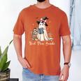 Ghost Reading Book Coquette Bow Halloween Girl Kid Teacher Men's Comfort Colors T-Shirt Yam Ghost Reading Book Coquette Bow Halloween Girl Kid Teacher Men's Comfort Colors T-Shirt Yam