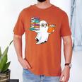 Ghost Reading Books Halloween Library Men's Comfort Colors T-Shirt Yam