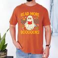 Ghost Reading Books Teacher Student Halloween Read More Book Men's Comfort Colors T-Shirt Yam