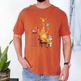 Giraffe Reading Tea Books Coffee Book Lover Graphic Men's Comfort Colors T-Shirt Yam