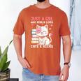 Girl Who Loves Cats And Books Cute Men's Comfort Colors T-Shirt Yam