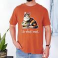 Girls Books I Do What I Want Calico Cat Lover Men's Comfort Colors T-Shirt Yam
