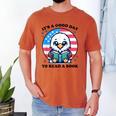 A Good Day To Read a Book Reading Eagle With American Flag Men's Comfort Colors T-Shirt Yam