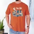 I'm OK Books Pile Books Stack Bibliophile Bookisk Men's Comfort Colors T-Shirt Yam