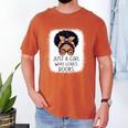Just a Girl Who Loves Books Messy Bun Black Women Reading Men's Comfort Colors T-Shirt Yam Just a Girl Who Loves Books Messy Bun Black Women Reading Men's Comfort Colors T-Shirt Yam