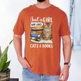Just a Girl Who Loves Cats And Books Men's Comfort Colors T-Shirt Yam