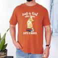 Just a Girl Who Loves Cats And Books Reading Cat & Bookworm Men's Comfort Colors T-Shirt Yam