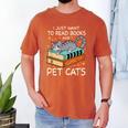 I Just Want To Read Books And Pet Cats Bookish Bookworm Men's Comfort Colors T-Shirt Yam