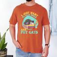 I Just Want To Read Books And Pet Cats Cat Book Lovers Men's Comfort Colors T-Shirt Yam