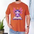 Kawaii Axolotl Cute Axolotls Reading Book Men's Comfort Colors T-Shirt Yam