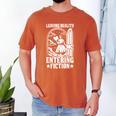 Leaving Reality Entering Fiction Bookish Book Reading Men's Comfort Colors T-Shirt Yam