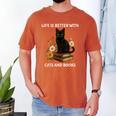 Life Is Better With Cats And Books Cute Cat Lover For Men Women Kids Men's Comfort Colors T-Shirt Yam Life Is Better With Cats And Books Cute Cat Lover For Men Women Kids Men's Comfort Colors T-Shirt Yam