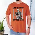 Life Is Short Buy The Book Skeleton Book Lover Reading Men's Comfort Colors T-Shirt Yam