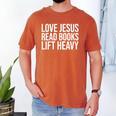 Love Jesus Read Books Lift Heavy Men's Comfort Colors T-Shirt Yam Love Jesus Read Books Lift Heavy Men's Comfort Colors T-Shirt Yam
