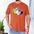 Non-Binary Book Lover Nonbinary Daisy LGBT Reading Pride Men's Comfort Colors T-Shirt Yam