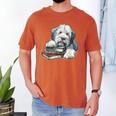 Old English Sheepdog Books Reading Dog Breed Graphic Men's Comfort Colors T-Shirt Yam Old English Sheepdog Books Reading Dog Breed Graphic Men's Comfort Colors T-Shirt Yam