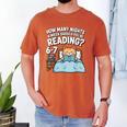 Orange Cat Reading Book 67 Six Seven Meme Men's Comfort Colors T-Shirt Yam