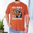 Well Read & Slightly Feral Raccoon Book Lover Graphic Men's Comfort Colors T-Shirt Yam