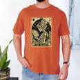 The Reader Tarot Card Book Lover Skeleton Reading Book Men's Comfort Colors T-Shirt Yam The Reader Tarot Card Book Lover Skeleton Reading Book Men's Comfort Colors T-Shirt Yam