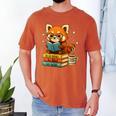 Reading Book Lover Red Panda Read Books Be Kind Stays Weird Men's Comfort Colors T-Shirt Yam
