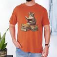 Reading Cat Book Lover Men's Comfort Colors T-Shirt Yam