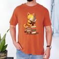 Reading Cat Books Cute Men's Comfort Colors T-Shirt Yam