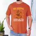 Reading Makes Me Feel Less Murdery Book Dragon Men's Comfort Colors T-Shirt Yam