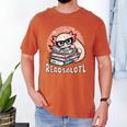 Readsalotl Axolotl Reading Books Glasses Bookworm Pun Fun Men's Comfort Colors T-Shirt Yam